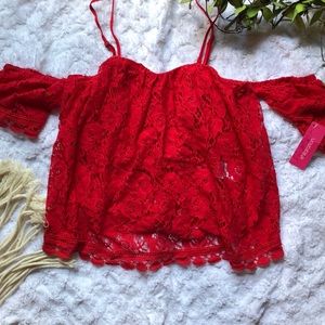 Red lace top